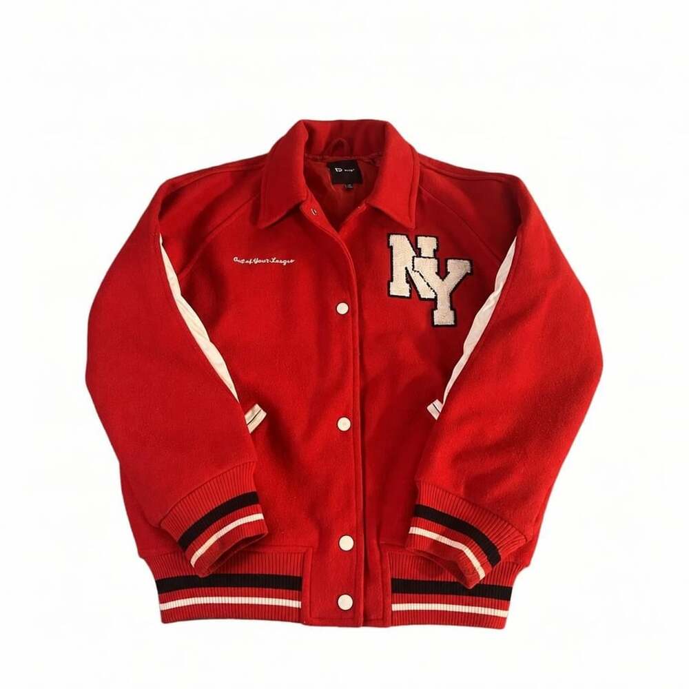 B.Hip Varsity Jacket Size 14 Red Ny Out Of Your League #CollegeCore #Preppy